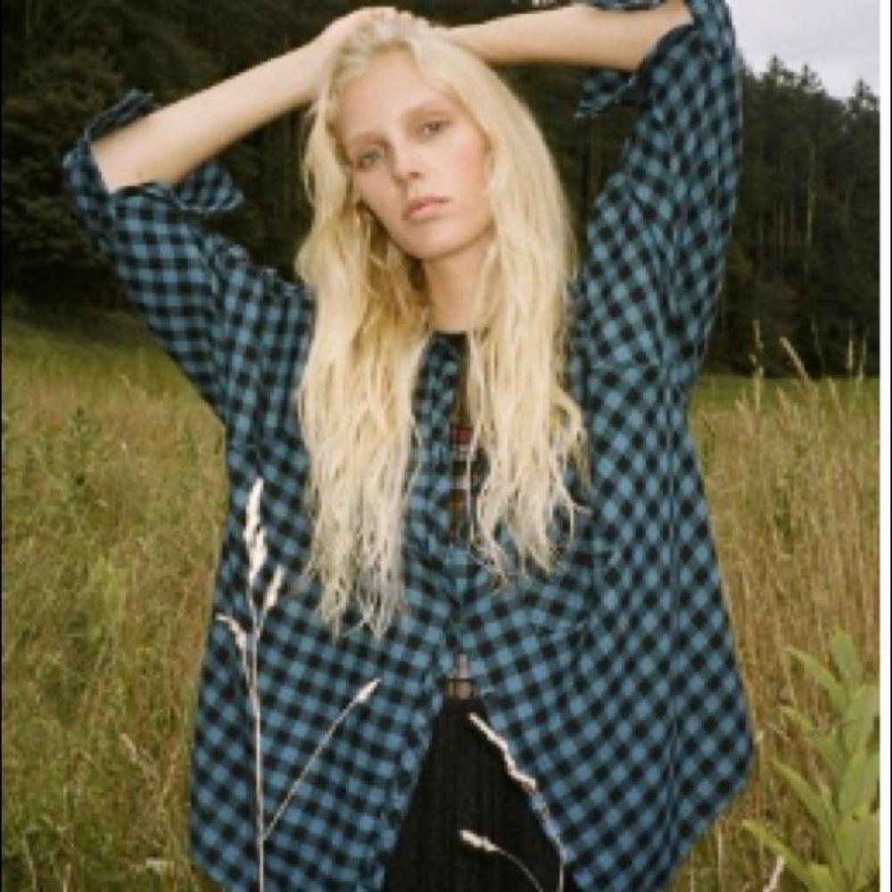 Urban Outfitters oversized flannel button down size S